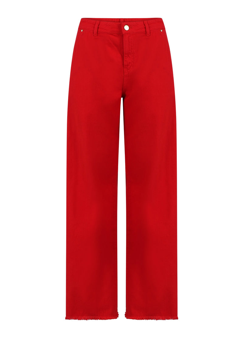 Coster Copenhagen JEANS MED RÅA KANTER - PETRA PASSFORM Pants Scarlet red - 618