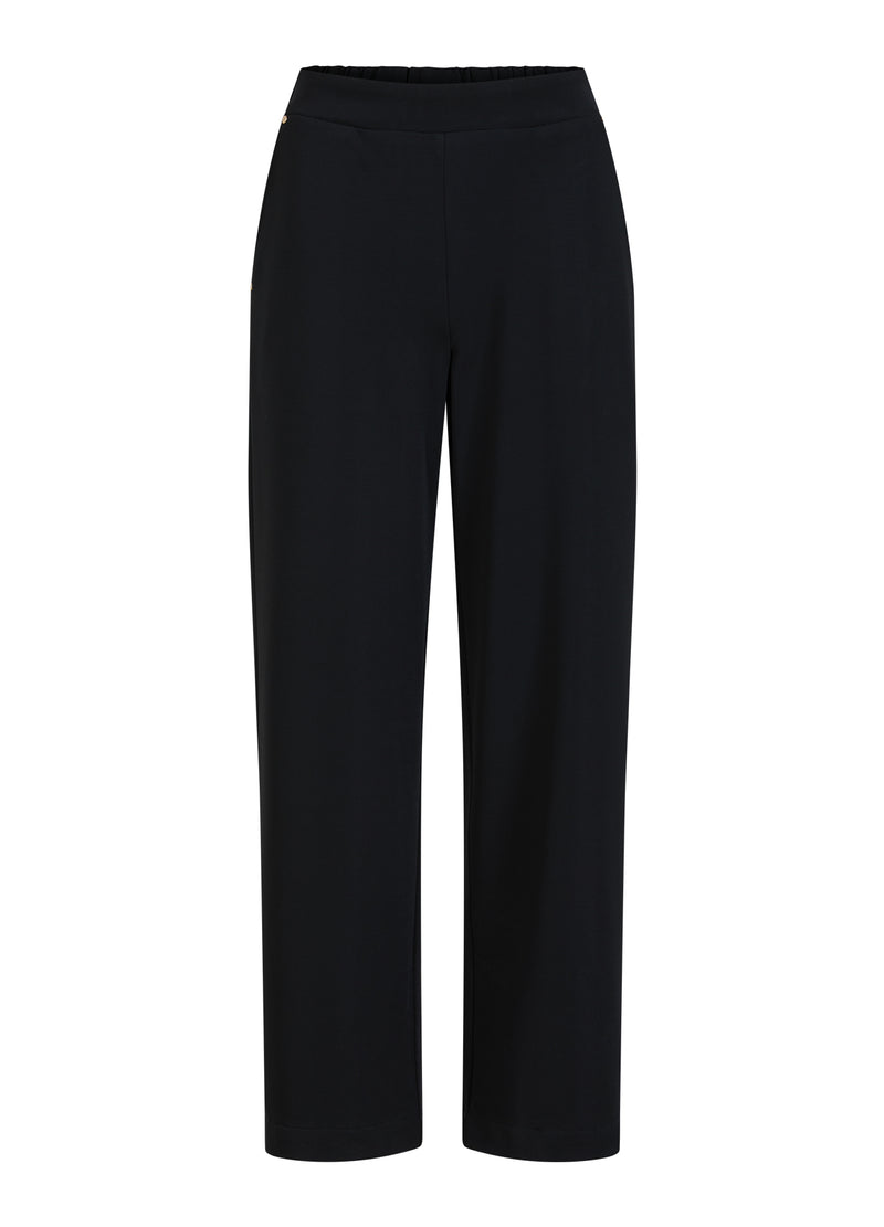 Coster Copenhagen JERSEY BYXOR - SILLE PASSFORM Pants Black - 100