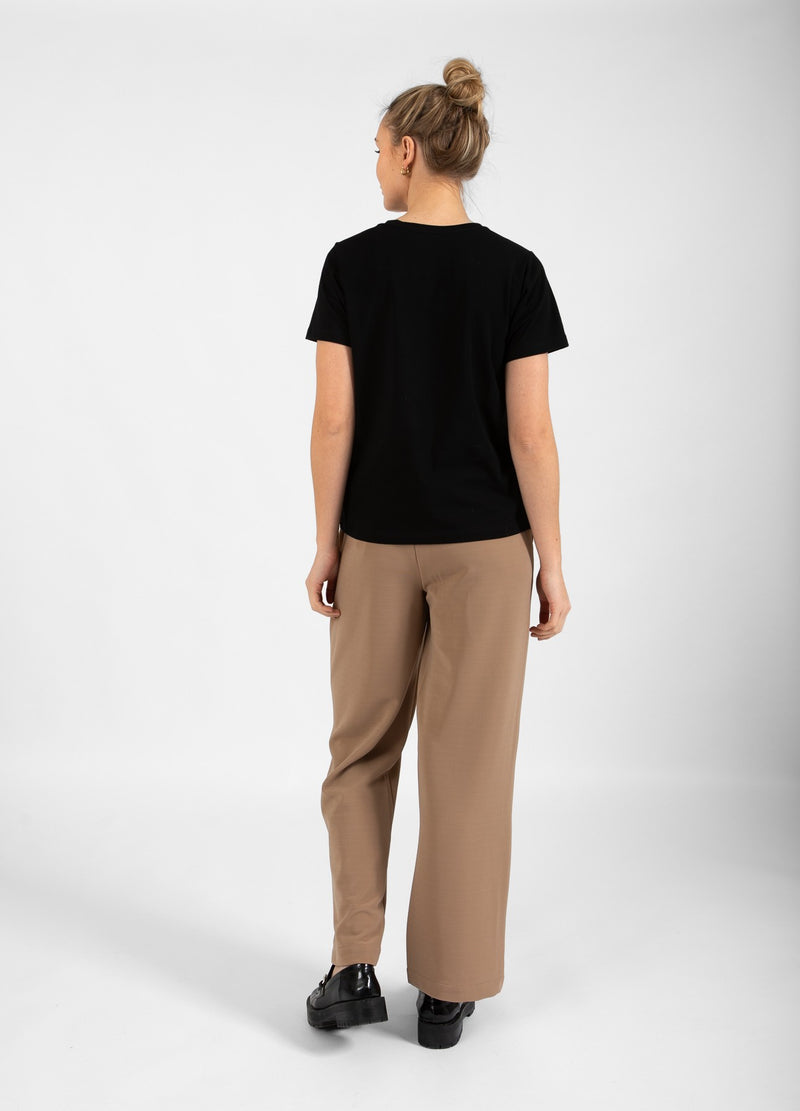 Coster Copenhagen JERSEY BYXOR - SILLE PASSFORM Pants Dark Brown - 335