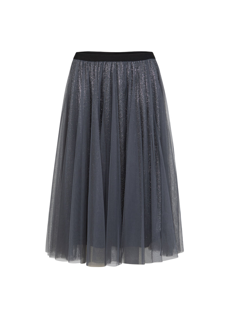 Coster Copenhagen KJOL MED PLISSÉ OCH GLITTER Skirt Silver/black - 204