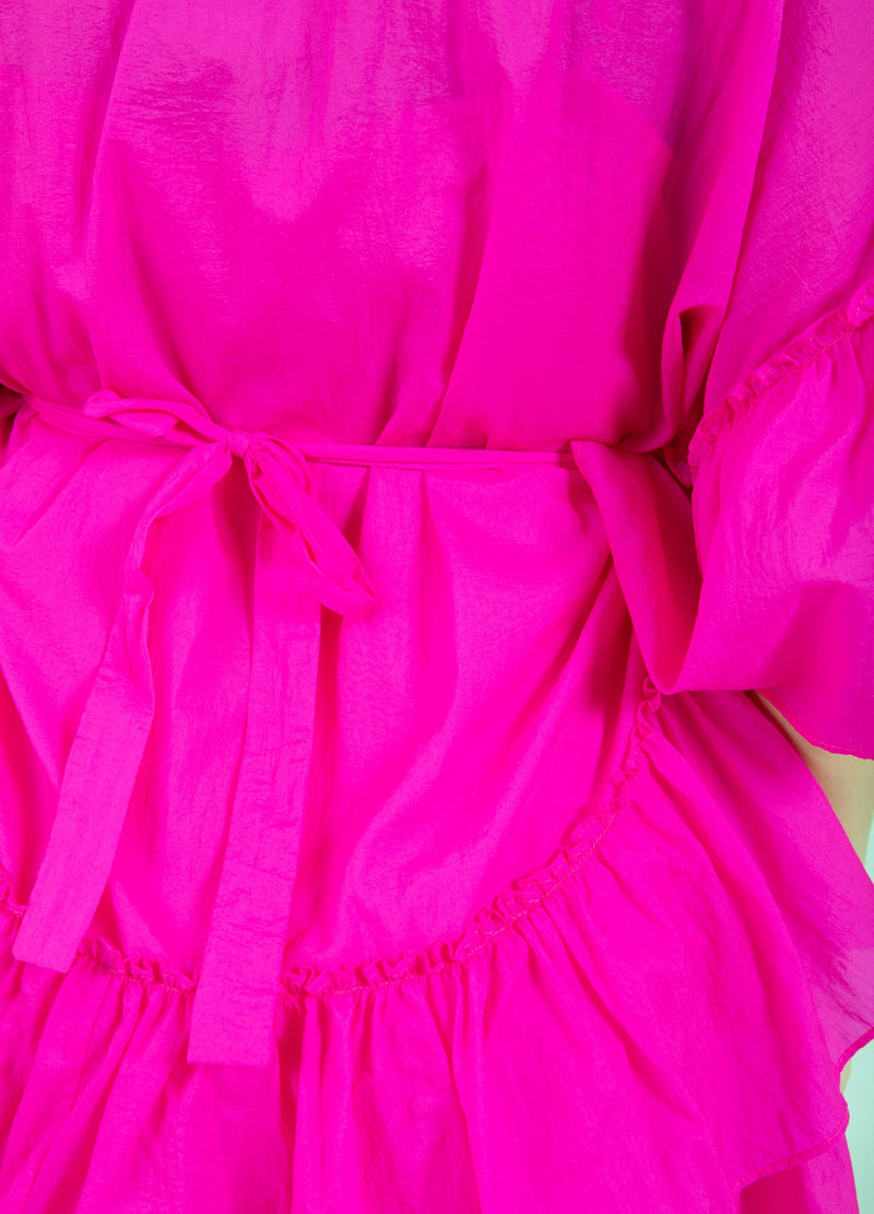 Coster Copenhagen KLÄNNING MED STOR VOLANG Dress Bright pink - 663