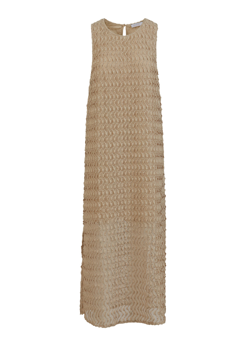 Coster Copenhagen KLÄNNING MED TEXTUR OCH SPLIT Dress Sand - 310