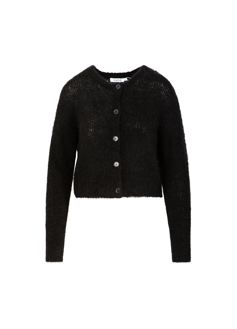 Coster Copenhagen KORTAD STICKAD KAVAJ I ALPACKA Knitwear Black - 100