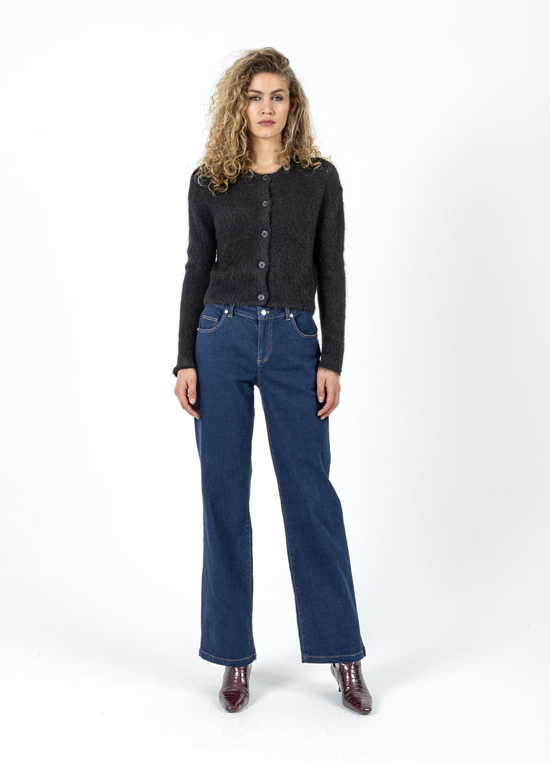Coster Copenhagen KORTAD STICKAD KAVAJ I ALPACKA Knitwear Black - 100