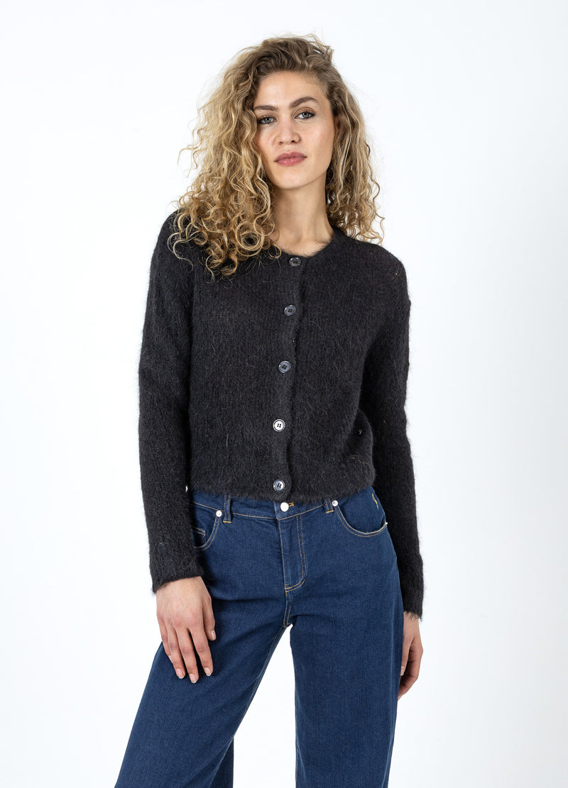 Coster Copenhagen KORTAD STICKAD KAVAJ I ALPACKA Knitwear Black - 100