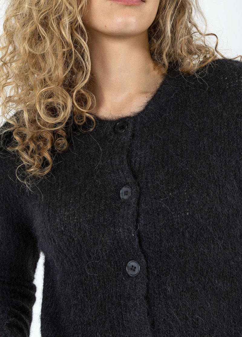 Coster Copenhagen KORTAD STICKAD KAVAJ I ALPACKA Knitwear Black - 100