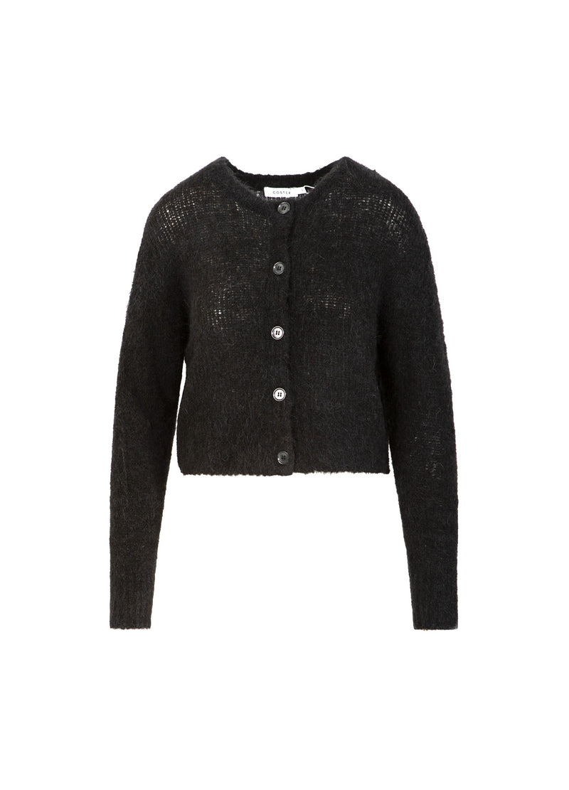 Coster Copenhagen KORTAD STICKAD KAVAJ I ALPACKA Knitwear Black - 100