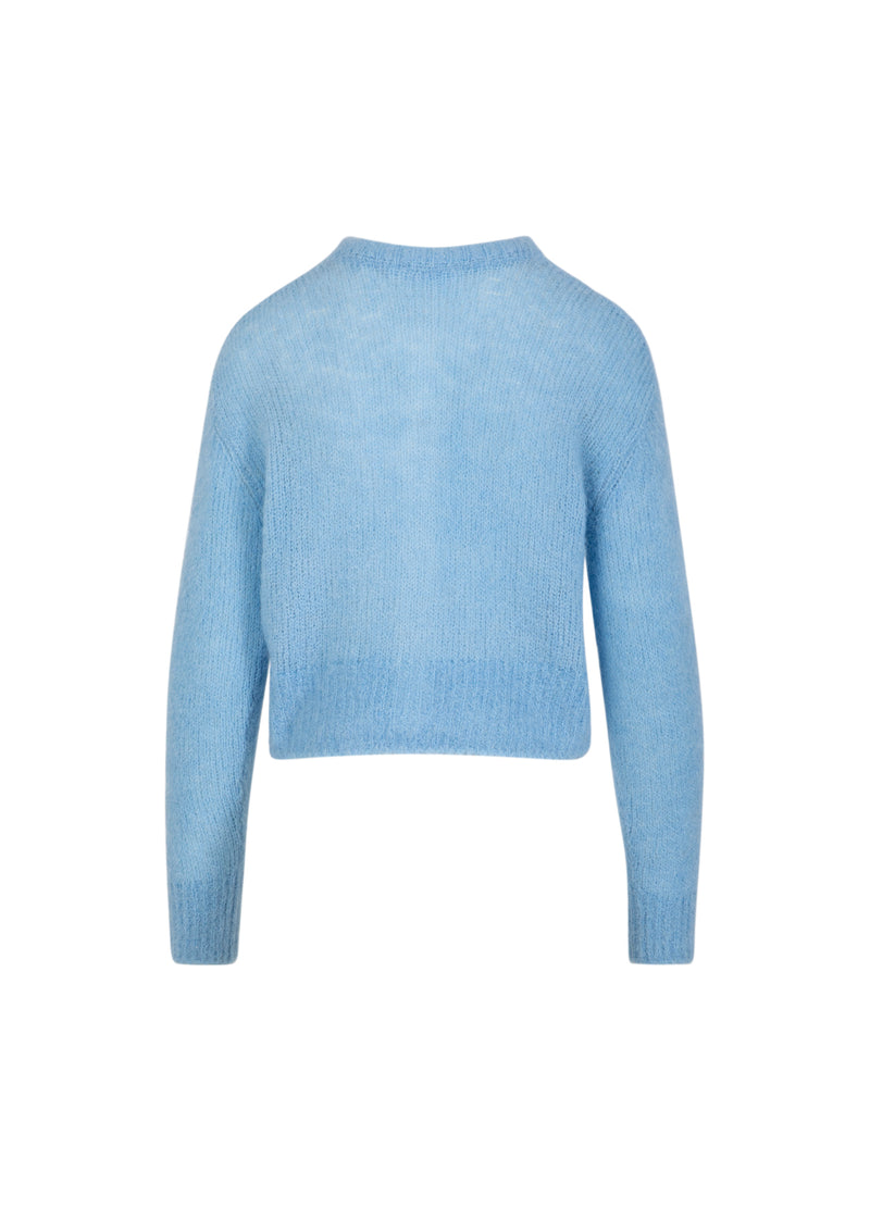 Coster Copenhagen KORTAD STICKAD KAVAJ I ALPACKA Knitwear Pastel blue - 538