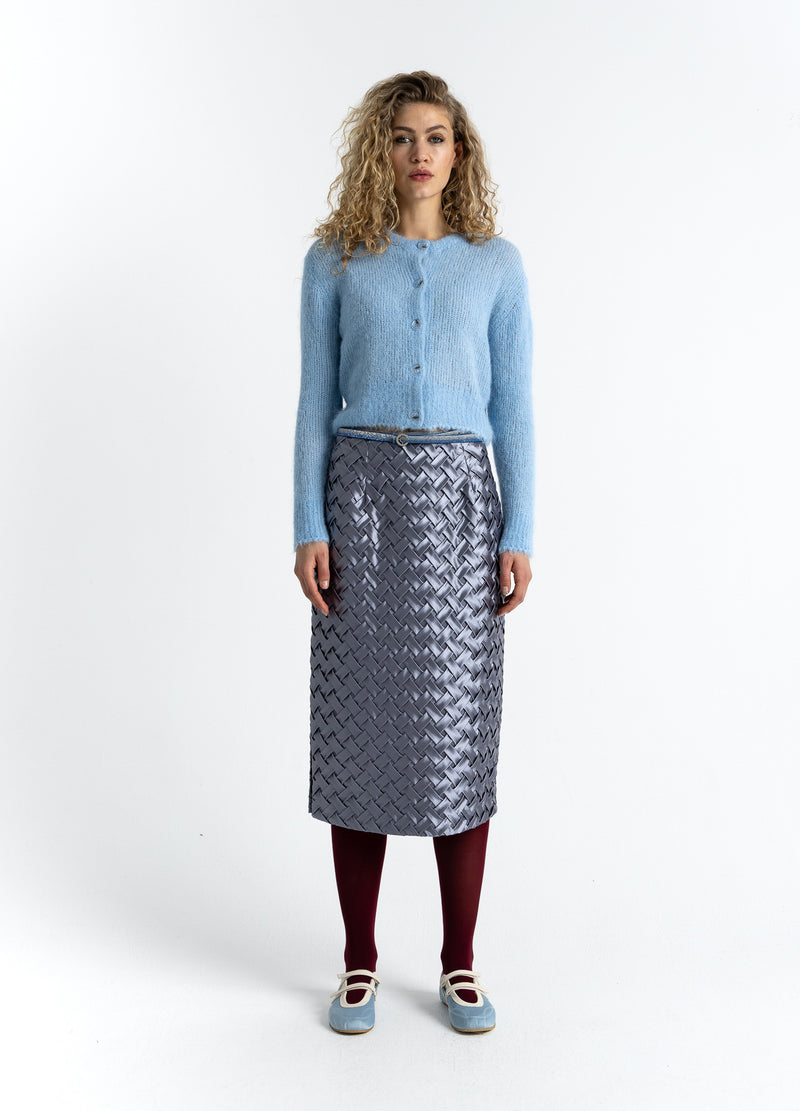 Coster Copenhagen KORTAD STICKAD KAVAJ I ALPACKA Knitwear Pastel blue - 538