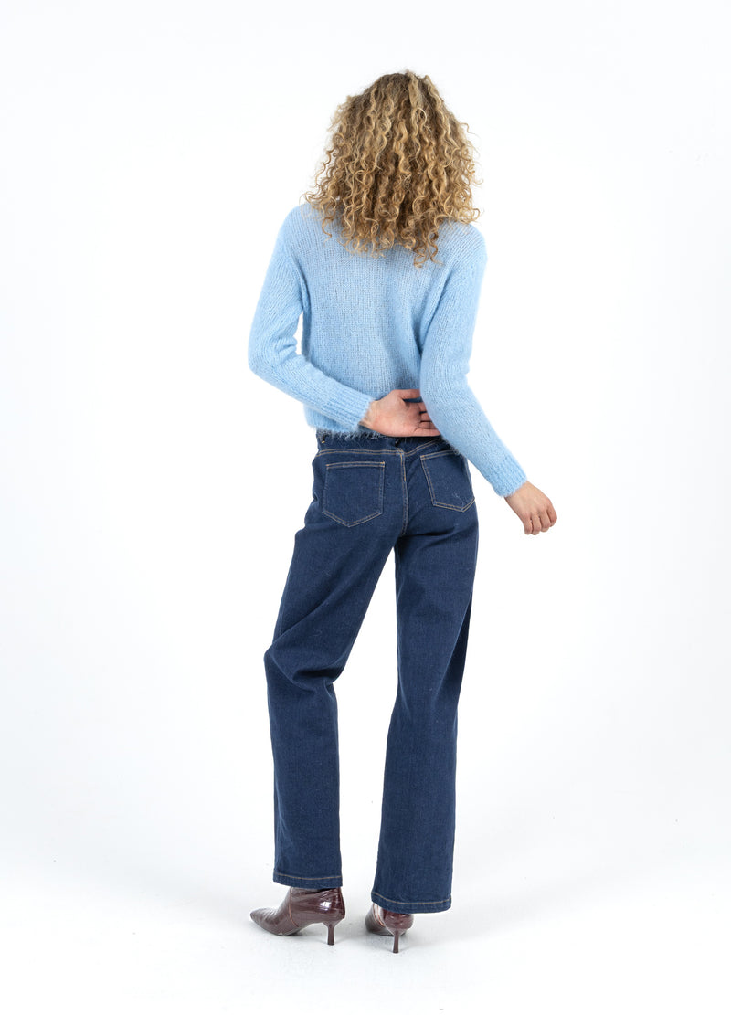 Coster Copenhagen KORTAD STICKAD KAVAJ I ALPACKA Knitwear Pastel blue - 538
