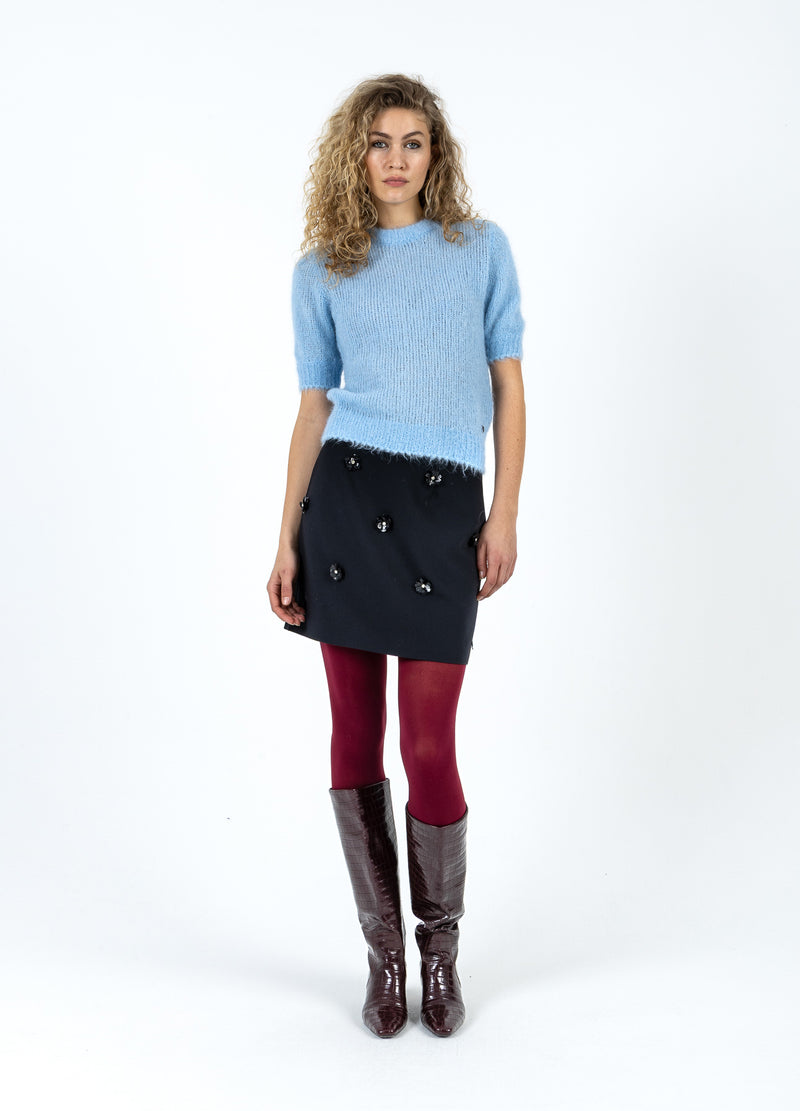 Coster Copenhagen KORTÄRMAD STICKAD I ALPACKA Knitwear Pastel blue - 538
