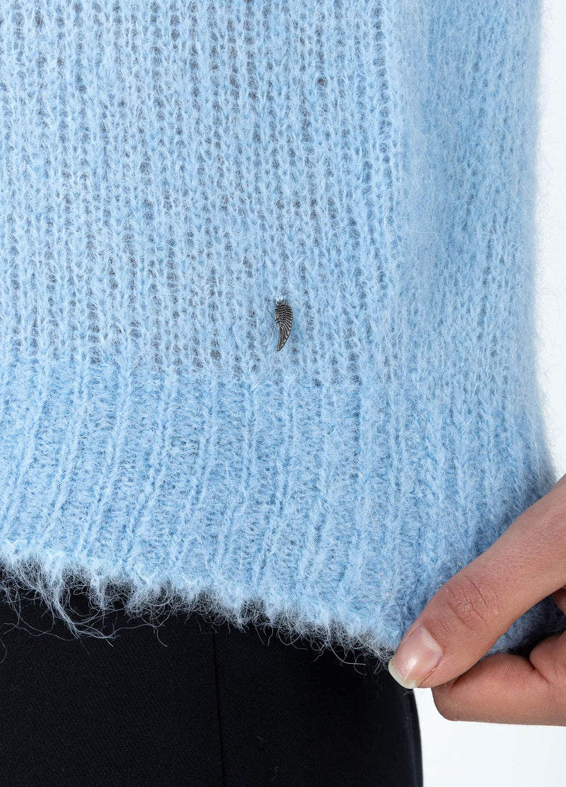 Coster Copenhagen KORTÄRMAD STICKAD I ALPACKA Knitwear Pastel blue - 538