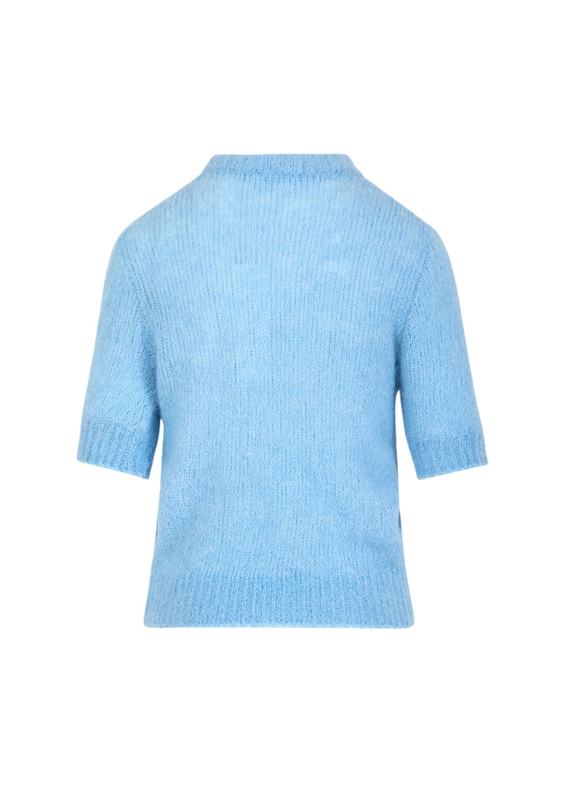 Coster Copenhagen KORTÄRMAD STICKAD I ALPACKA Knitwear Pastel blue - 538