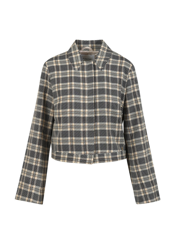 Coster Copenhagen KORT JACKA Outerwear Small creme / black check - 922