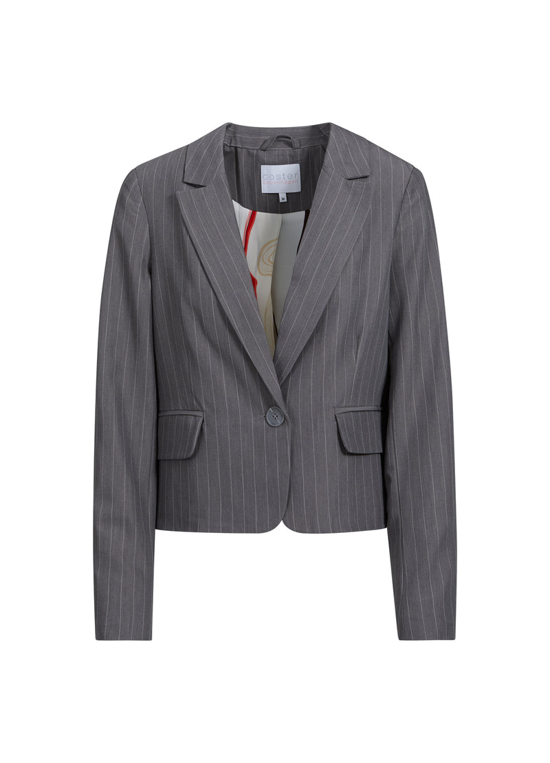 Coster Copenhagen  KORT KRITSTRECKSRANDIG KAVAJ - ZOE-PASSFORM Blazer Grey pinstripe - 161