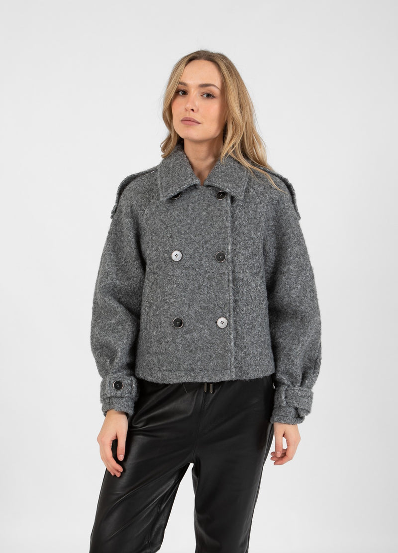 Coster Copenhagen KORT LOCKIG ULLJACKA Outerwear Grey - 103