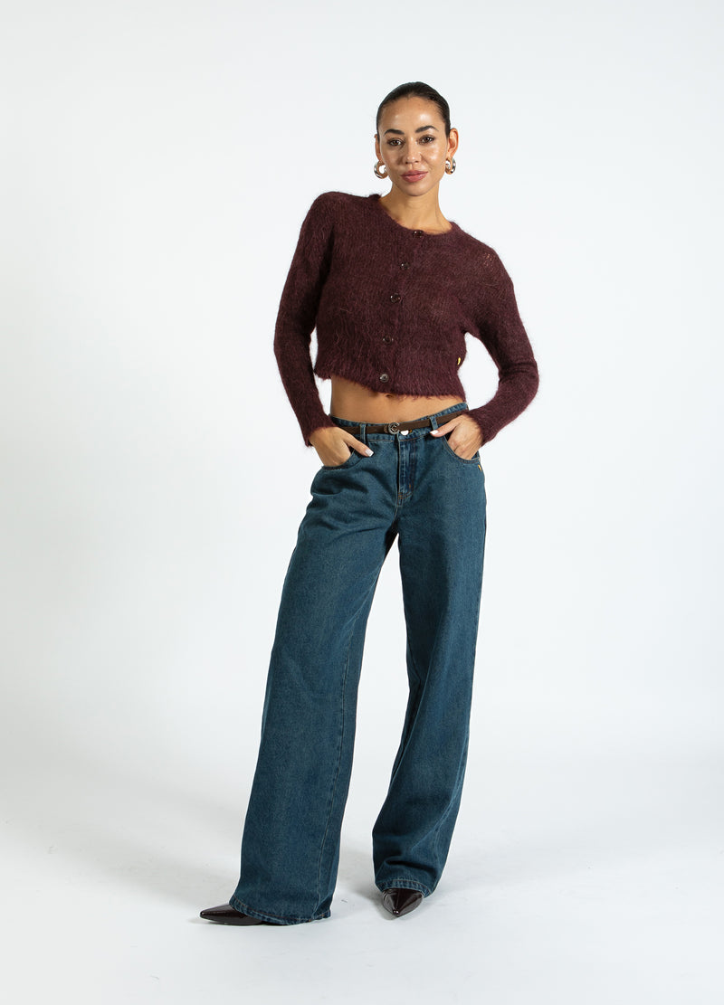 Coster Copenhagen KORT TRÖJKAFTAN I ALPACKA Knitwear Bordeaux - 653
