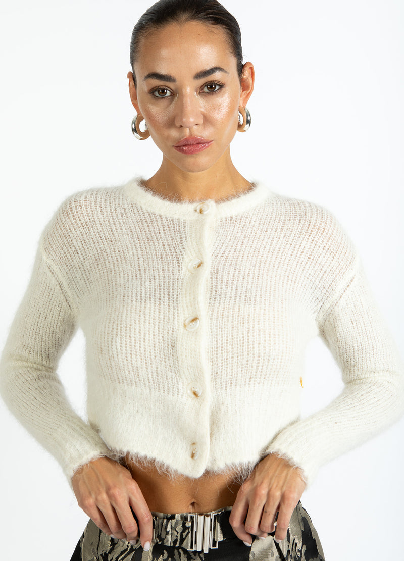 Coster Copenhagen KORT TRÖJKAFTAN I ALPACKA Knitwear Off White - 202