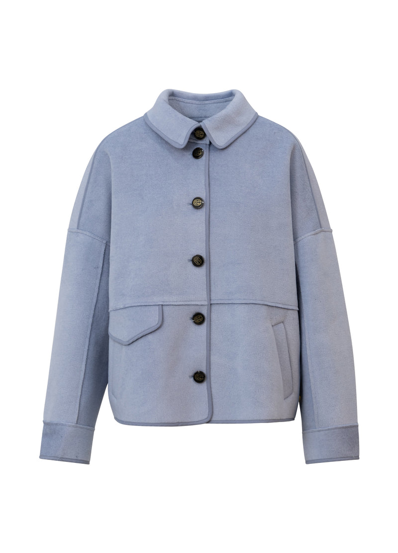 Coster Copenhagen KORT ULLJACKA Outerwear Dusty fog blue - 546