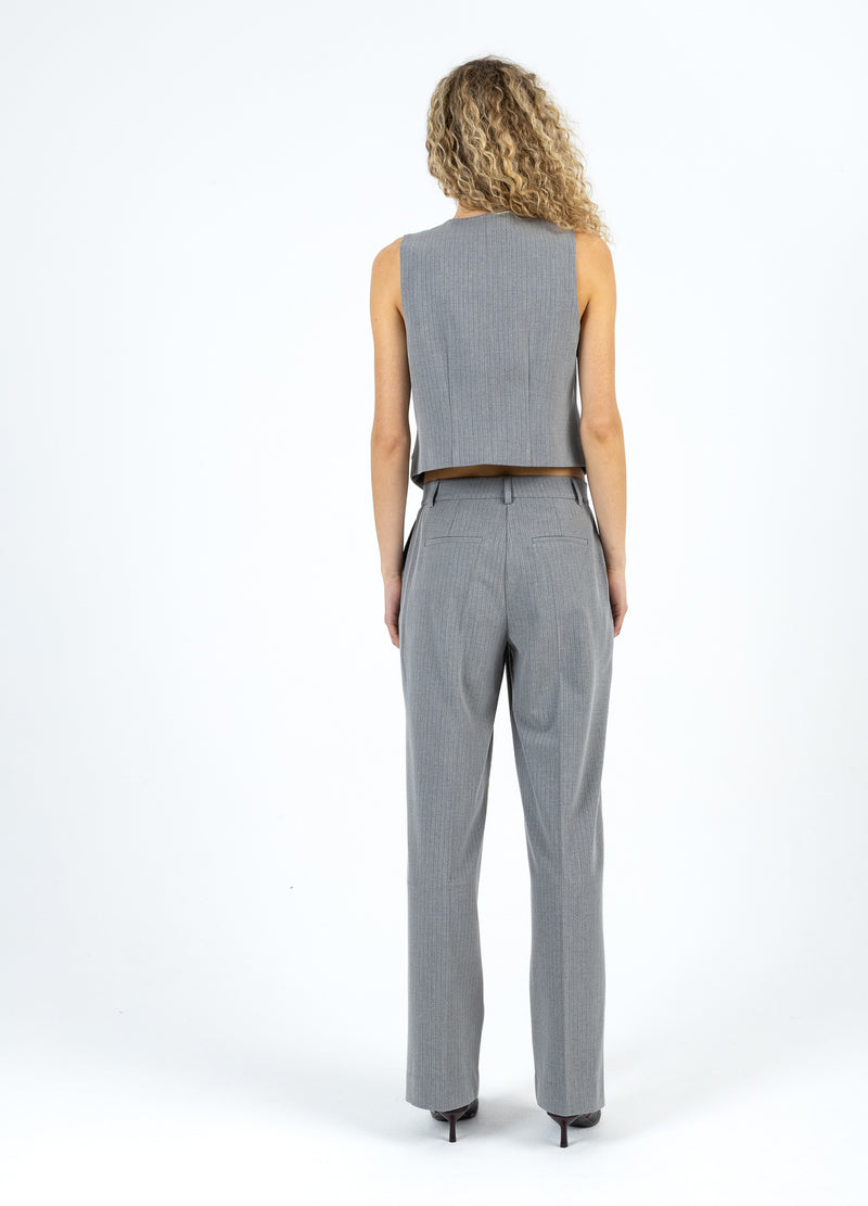 Coster Copenhagen KOSTYMBYXOR - PETRA PASSFORM Pants Mist grey pin stripe - 175