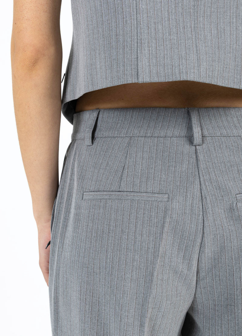 Coster Copenhagen KOSTYMBYXOR - PETRA PASSFORM Pants Mist grey pin stripe - 175