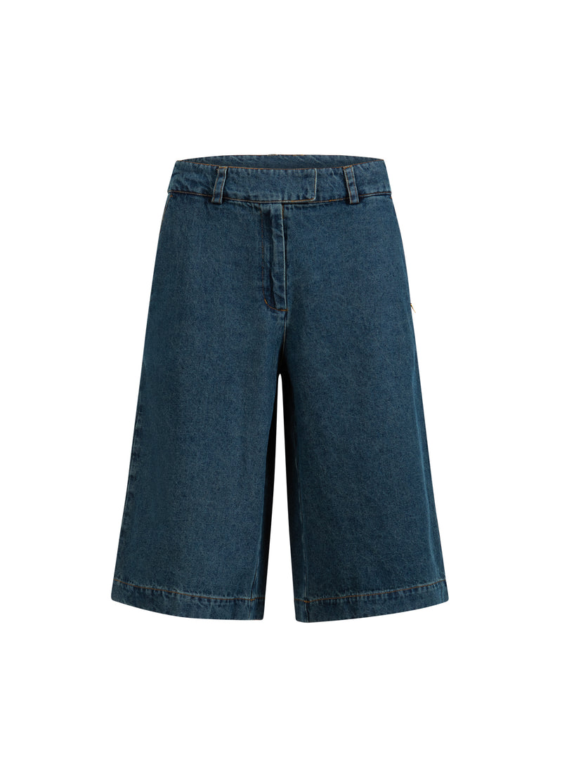 Coster Copenhagen LÅNGA JEANS SHORTS - PETRA PASSFORM Pants Dark Blue Denim - 571