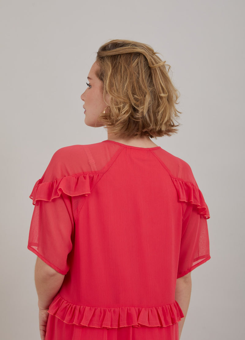 Coster Copenhagen LÅNGKLÄNNING M. VOLANGER Dress Coral pink - 626