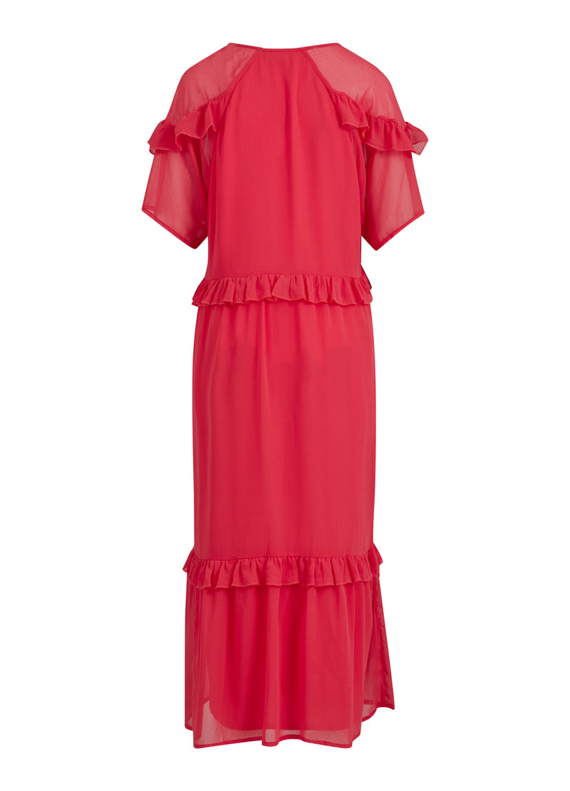 Coster Copenhagen LÅNGKLÄNNING M. VOLANGER Dress Coral pink - 626