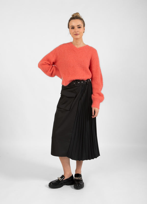 Coster Copenhagen LÅNG KJOL MED SKÄRP OCH PLISSÉ Skirt Black - 100