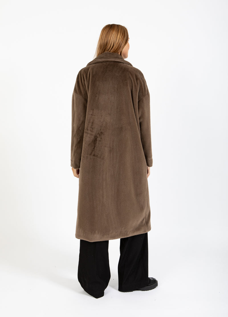 Coster Copenhagen LÅNG PÄLSROCK Outerwear Toffee Beige - 349