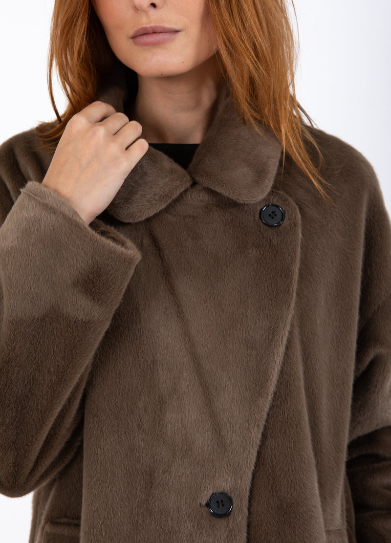 Coster Copenhagen LÅNG PÄLSROCK Outerwear Toffee Beige - 349