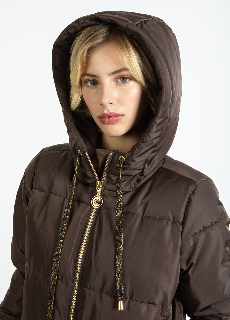 Coster Copenhagen LÅNG PUFFJACKA Outerwear Dark Brown - 335