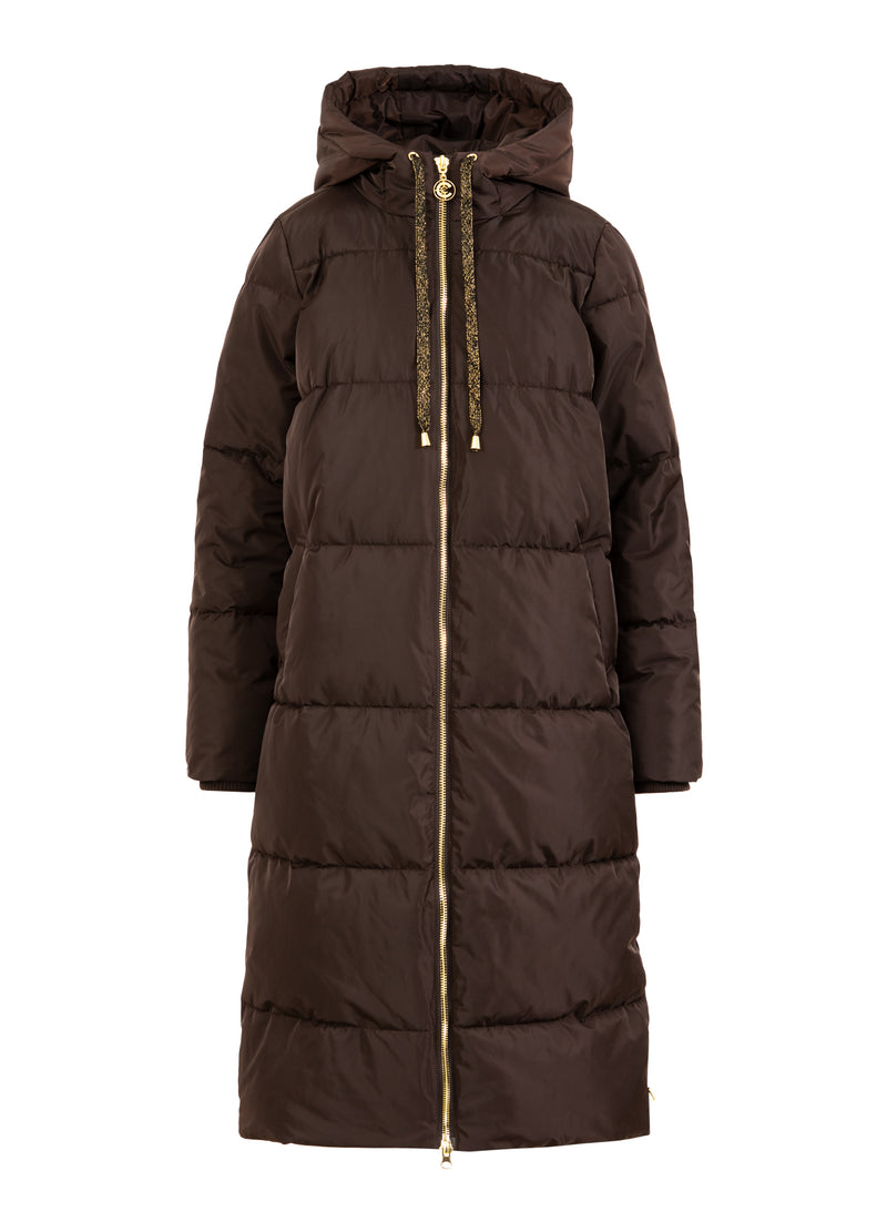 Coster Copenhagen LÅNG PUFFJACKA Outerwear Dark Brown - 335