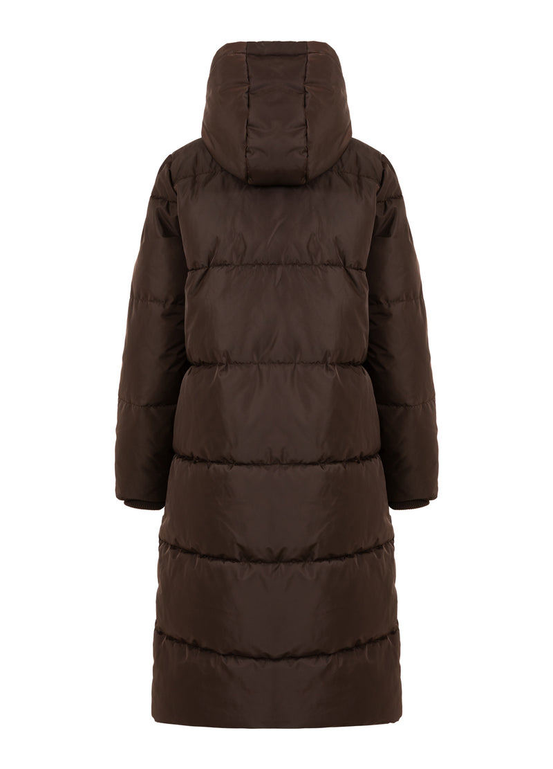 Coster Copenhagen LÅNG PUFFJACKA Outerwear Dark Brown - 335