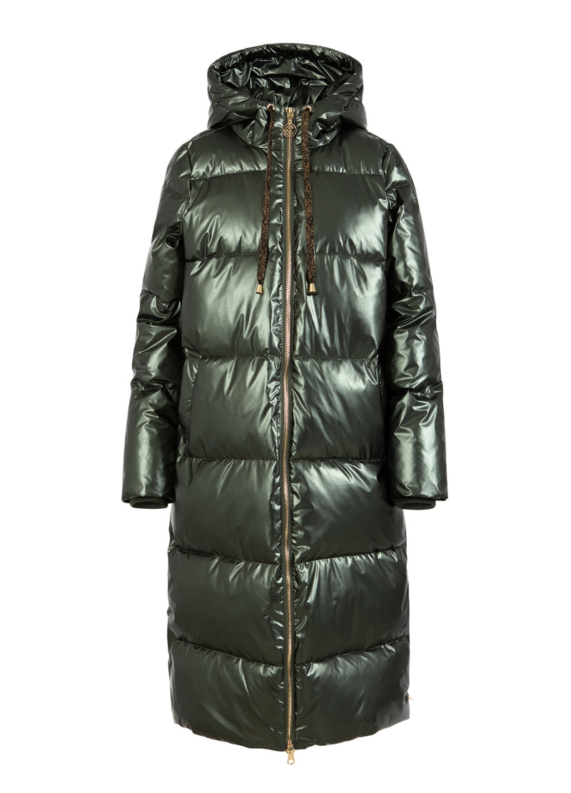 Coster Copenhagen LÅNG PUFFJACKA Outerwear Metallic army - 417