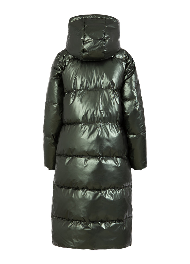 Coster Copenhagen LÅNG PUFFJACKA Outerwear Metallic army - 417