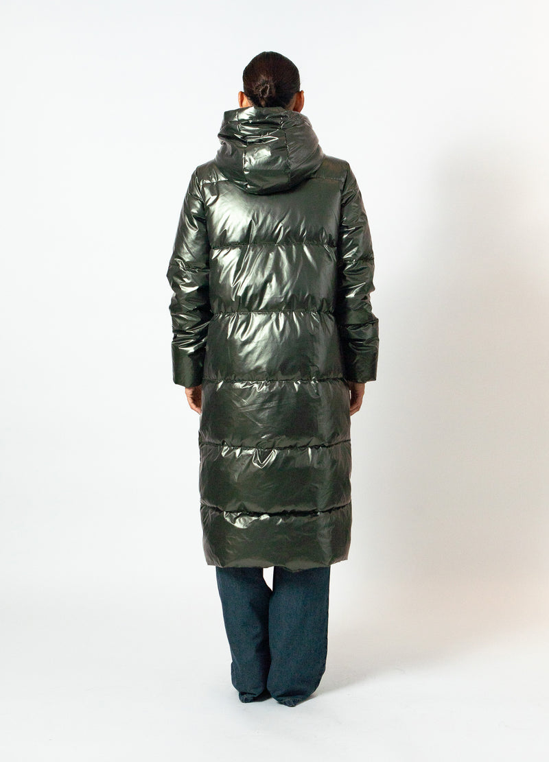 Coster Copenhagen LÅNG PUFFJACKA Outerwear Metallic army - 417