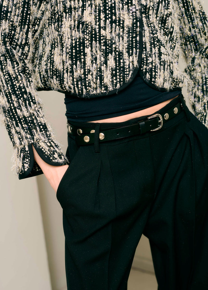 Coster Copenhagen LÄDERBÄLTE MED SILVERSTUDS Accessories Black - 100 (silver studs)