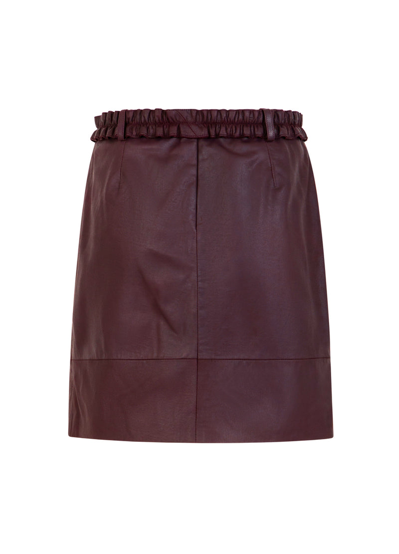 Coster Copenhagen LÄDERKJOL Skirt Bordeaux - 653