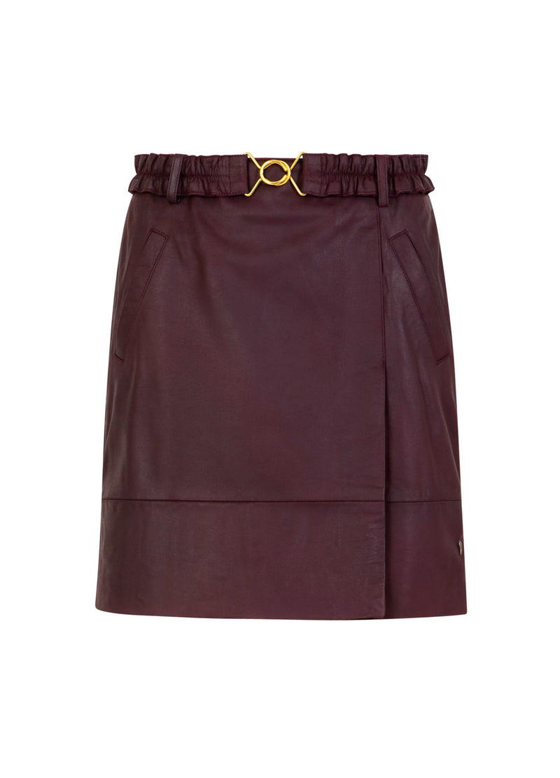 Coster Copenhagen LÄDERKJOL Skirt Bordeaux - 653