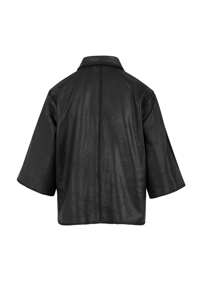 Coster Copenhagen LÄDERÖVERSKJORTA Shirt/Blouse Black - 100