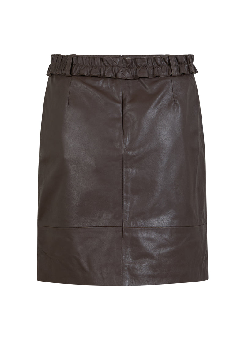 Coster Copenhagen LÄDERSKJOL Skirt Dark Brown - 335