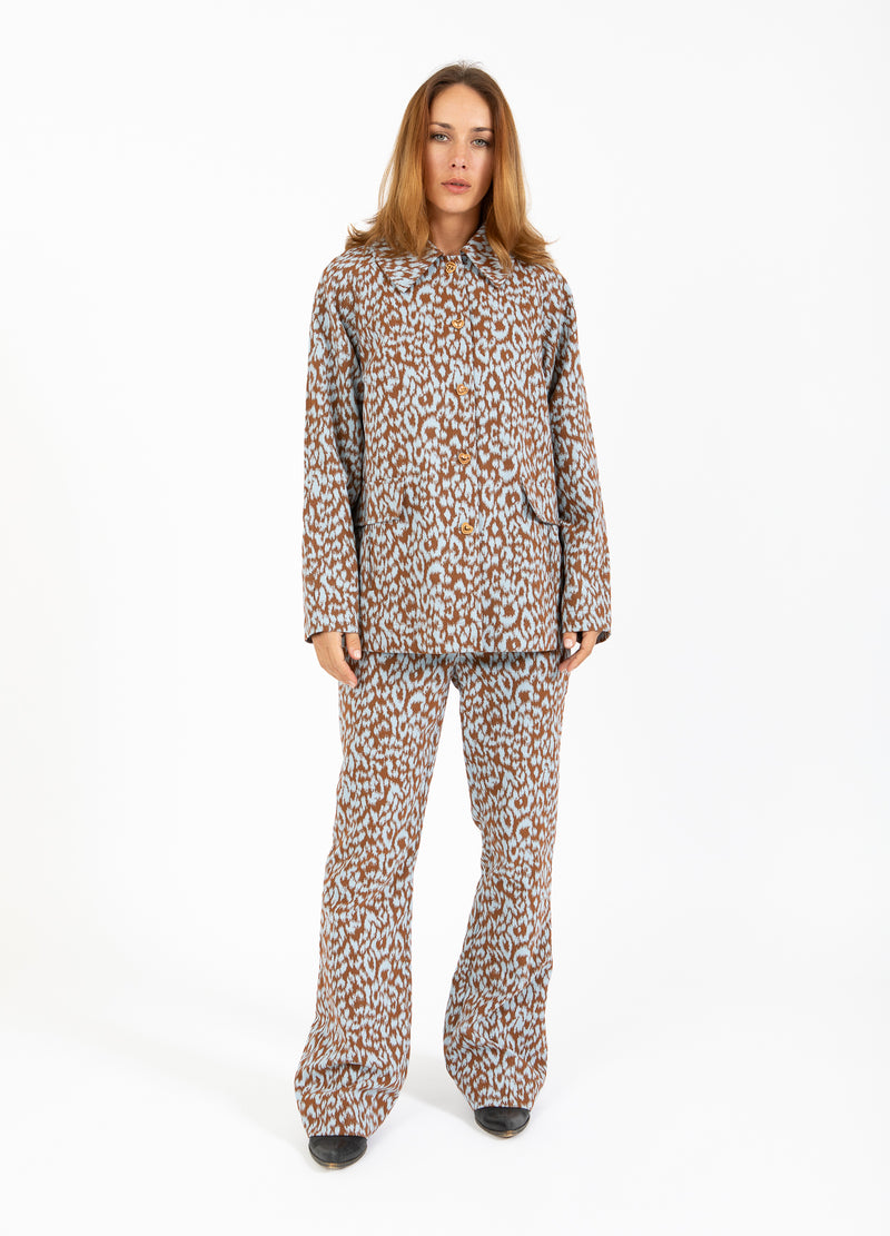Coster Copenhagen LEO BYXOR - LUCIA PASSFORM Pants Ice leo jaquard - 994