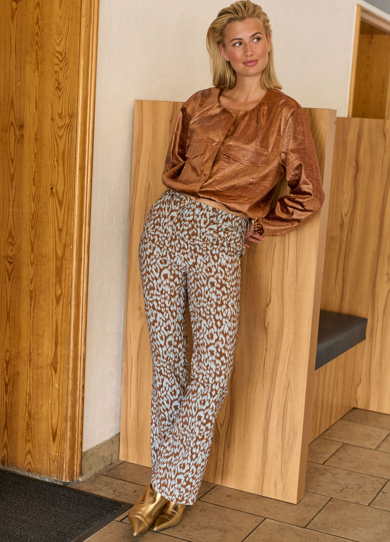 Coster Copenhagen LEO BYXOR - LUCIA PASSFORM Pants Ice leo jaquard - 994