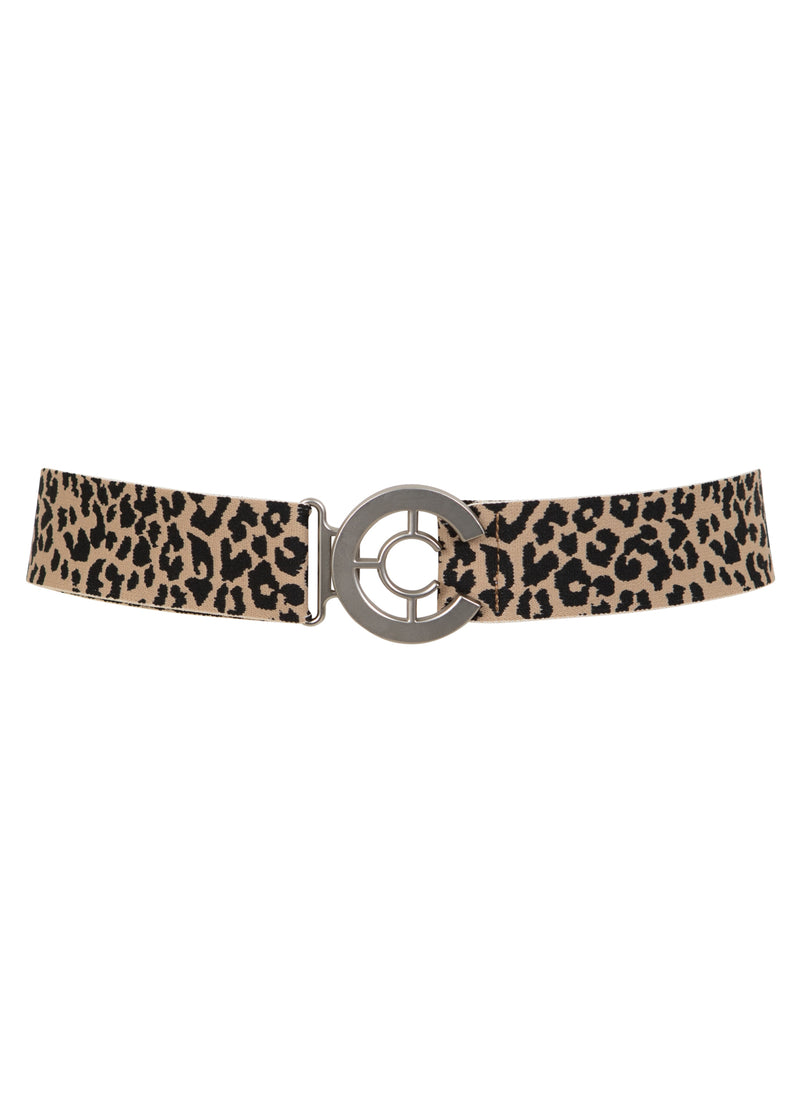 Coster Copenhagen LOGO BÆLTE MED TRYK Accessories Leo print yellow - 724 (silver buckle)