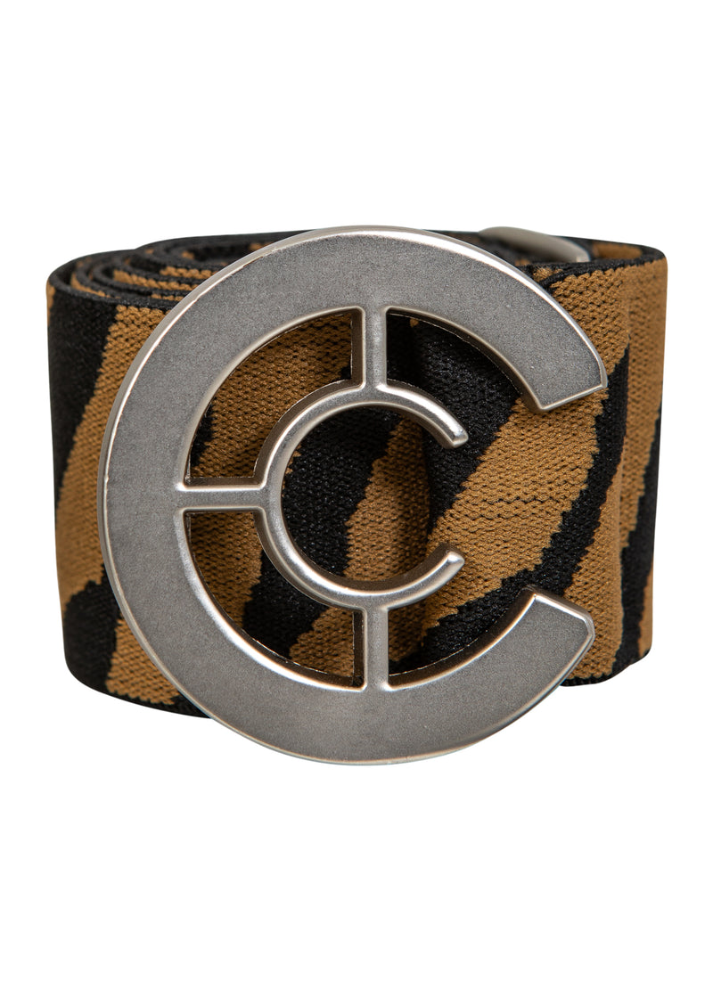 Coster Copenhagen LOGO BÄLTE Accessories Sand/Black Zebra print - 322