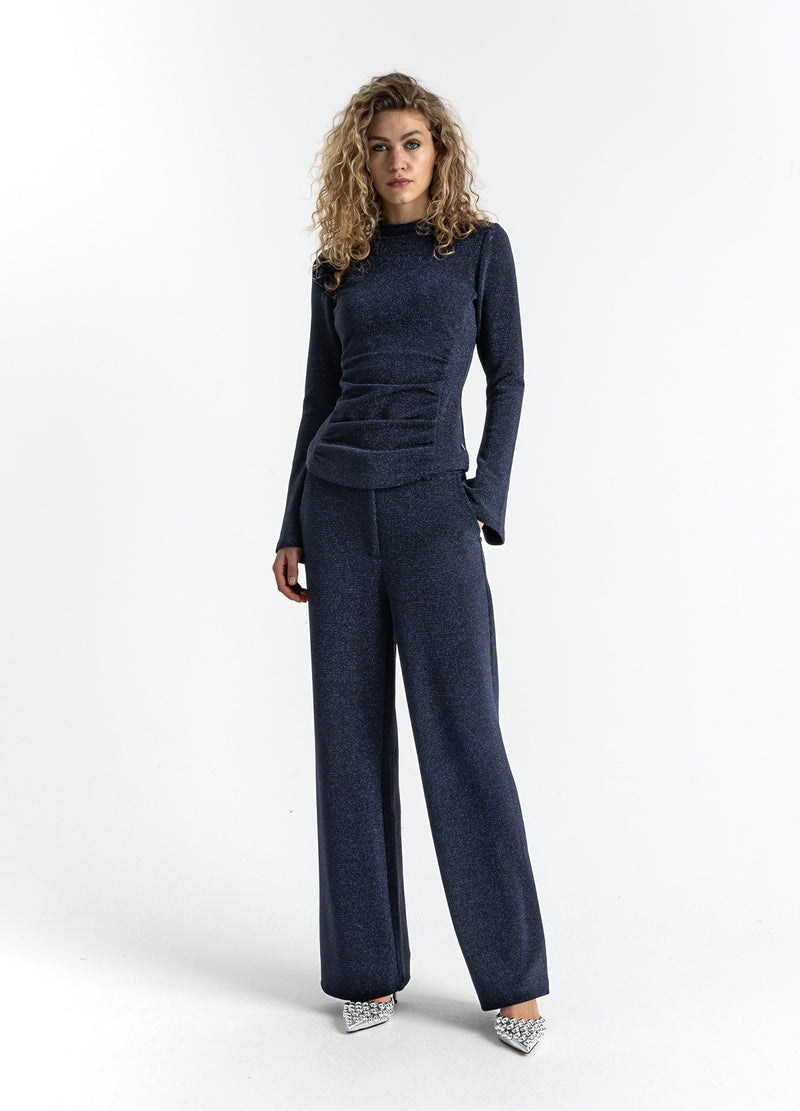 Coster Copenhagen LUREX-BLOUS MED BRED KRAGE Shirt/Blouse Eclipse blue - 555