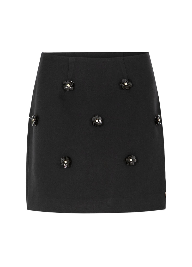 Coster Copenhagen MINIKJOL MED BLOMMOR Skirt Black - 100