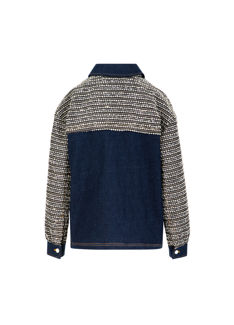 Coster Copenhagen MIX JACQUARD JACKA Outerwear Denim/ jaquard mix - 577