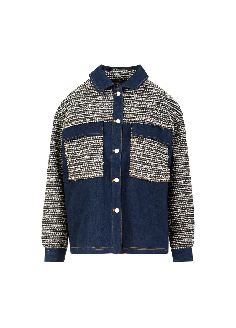 Coster Copenhagen MIX JACQUARD JACKA Outerwear Denim/ jaquard mix - 577